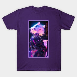 Anime Sci-Fi Cat Girl | Quality Anime Girl Artwork | Manga Girl Anime Art T-Shirt